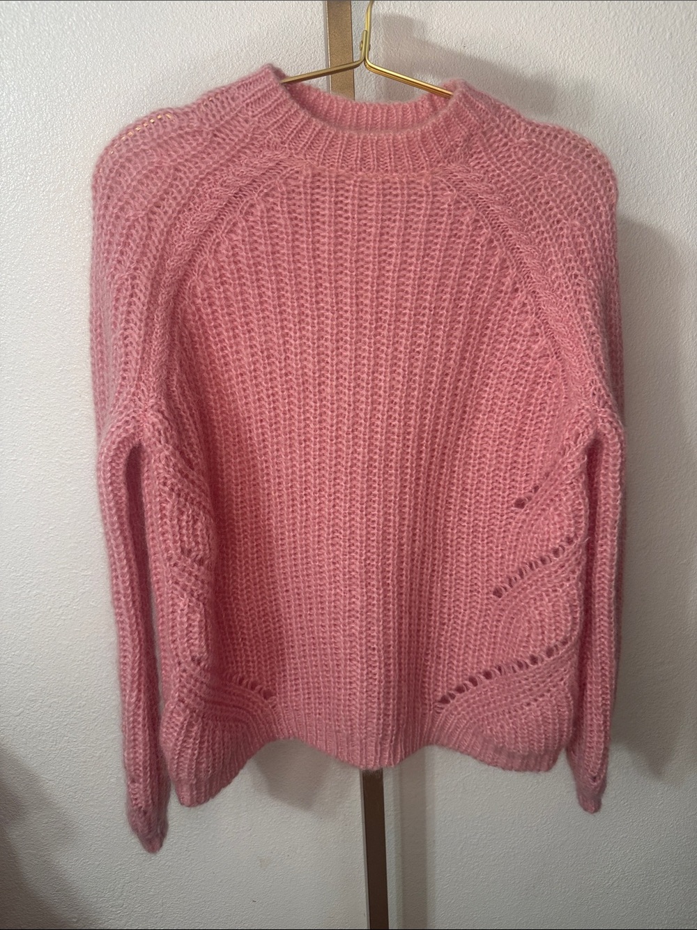 Sézane La Maille Pink Chunky Knit Mohair Sweater Size S 💗